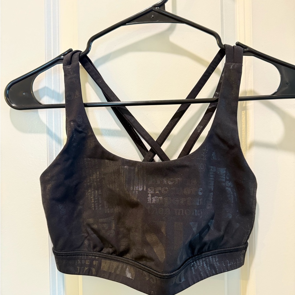 Black Strappy Sports Bra